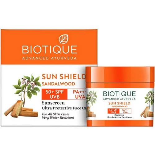 Ультра успокаивающий солнцезащитный крем для лица Био Сандал Биотик SPF 50+ (Bio Sandalwood Cream Biotique) 50 г