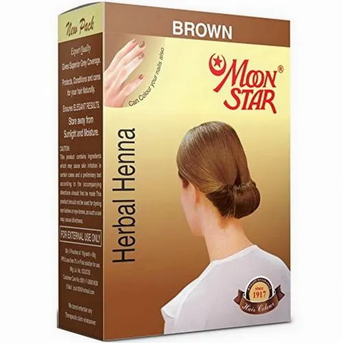 Мун Стар коричневая краска-хна (Brown Henna Moon Star) 60 г (6 пакетиков)