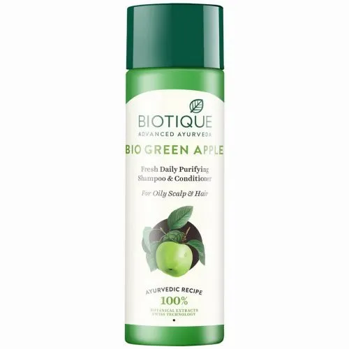 Очищающий шампунь-кондиционер для жирных волос Био Зеленое Яблоко Биотик (Bio Green Apple Shampoo & Conditioner Biotique) 120 мл