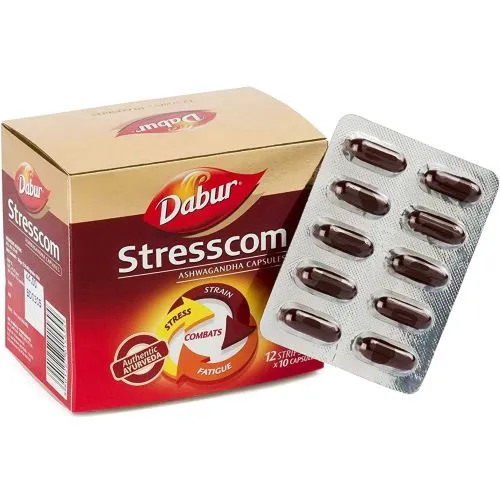 Стресском (Ашваганда) Дабур (Stresscom Ashvagandha Dabur) 120 капс. / 300 мг