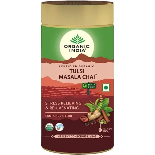 Черный чай масала с Туласи Органик Индия (Tulsi Masala Chai Organic India) 100 г