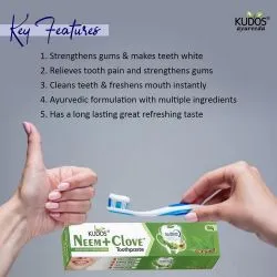 Зубная паста Ним + Гвоздика Кудос (Neem + Clove Toothpaste Kudos) 100 г 4