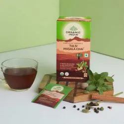 Черный чай масала с Туласи Органик Индия (Tulsi Masala Chai Organic India) 25 пакетиков по 2.1 г 4