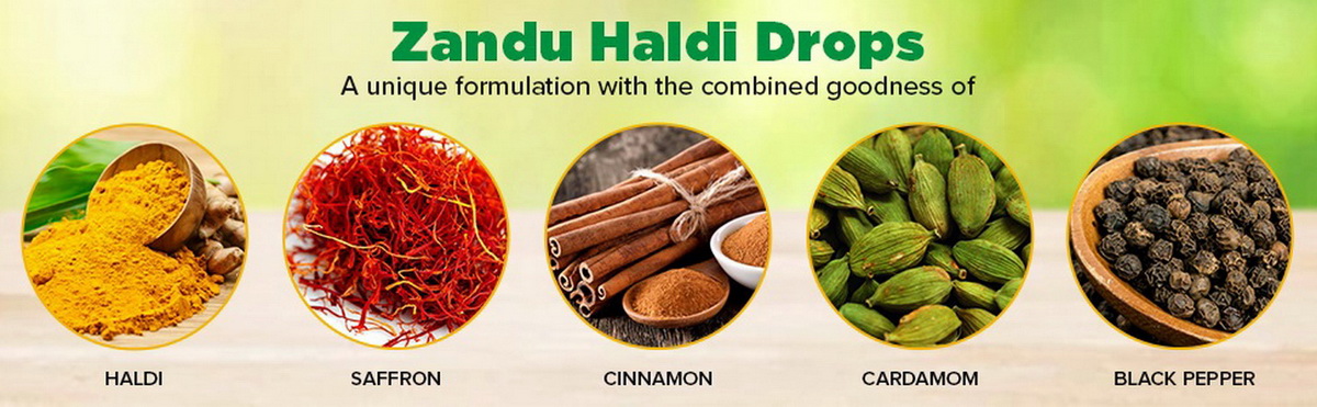 Haldi Drops Zandu ingredients