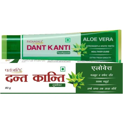 Дент Канти Алоэ вера зубная паста Патанджали (Dant Kanti Aloe vera Toothpaste Patanjali) 80 г