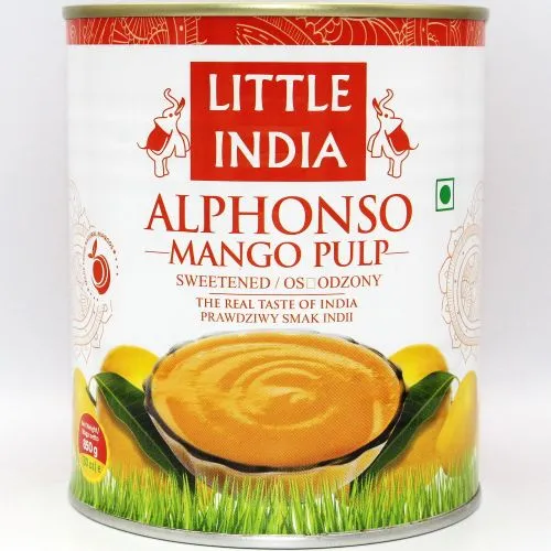 Манговое пюре Альфонсо (Alphonso Mango Pulp Sweetened Little India) 850 г