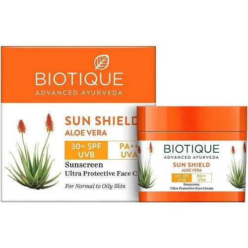Ультра успокаивающий солнцезащитный крем для лица Био Алоэ вера Биотик SPF 30+ (Bio Aloe Vera Cream Biotique) 50 г