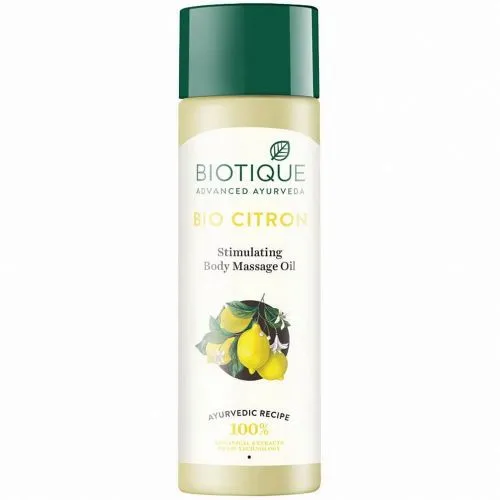 Стимулирующее массажное масло для тела Био Сладкий Лимон Биотик (Bio Citron Massage Oil Biotique) 210 мл