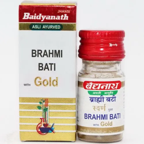 Брахми Бати с золотом Байдьянатх (Brahmi Bati With Gold Baidyanath) 10 табл. / 150 мг