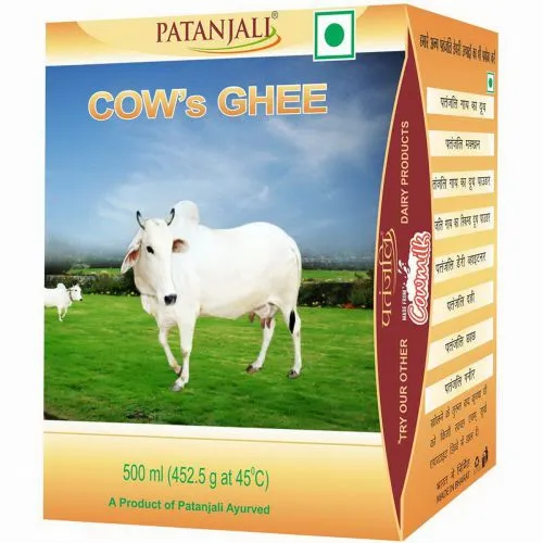 Топленое масло Гхи коровье Патанджали (Cow`s Ghee Patanjali) 500 мл (452.5 г)