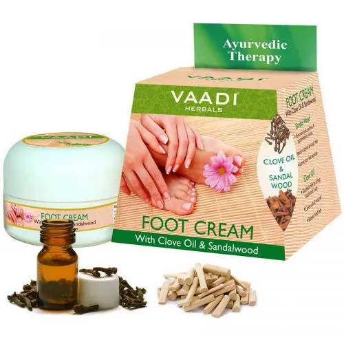 Крем для ног с гвоздичным и сандаловым маслом Ваади (Foot Cream Clove & Sandal Oil Vaadi)