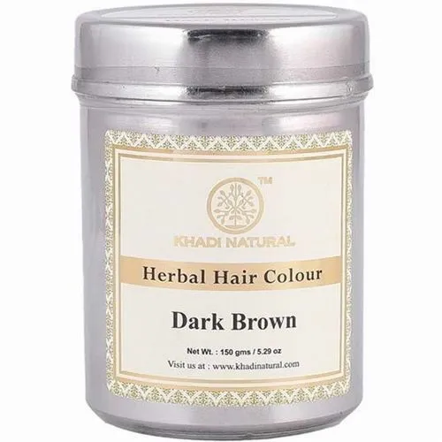 Краска для волос на основе хны темно-коричневая Кхади (Herbal Hair Colour Dark Brown Khadi) 150 г