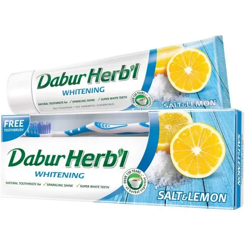 Зубная паста отбеливающая Соль и Лимон Дабур (Herbal Salt & Lemon Toothpaste Dabur) 80 г