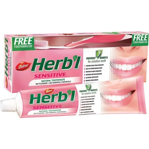 Зубная паста для чувствительных зубов Дабур (Herbal Sensitive Toothpaste Dabur) 150 г + щетка
