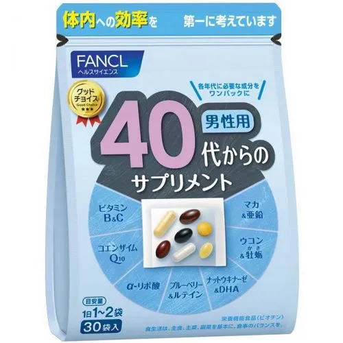 Витамины и минералы для мужчин 40-50 лет Фанкл (Fancl) 30 пакетиков