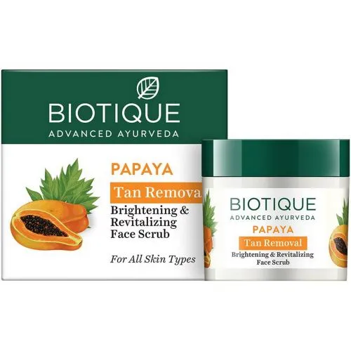 Осветляющий и восстанавливающий скраб для лица Папайя Биотик (Papaya Tan Removal Brightening & Revitalizing Face Scrub Biotique) 75 г