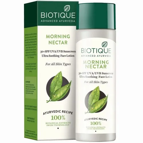 Солнцезащитный ультра успокаивающий лосьон для лица Био Утренний Нектар Биотик (Bio Morning Nectar Face Lotion Biotique) 120 мл