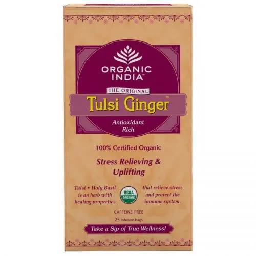 Чай Тулси Джинджер Органик Индия (Tulsi Ginger Tea Organic India) 25 пакетиков по 1.74 г