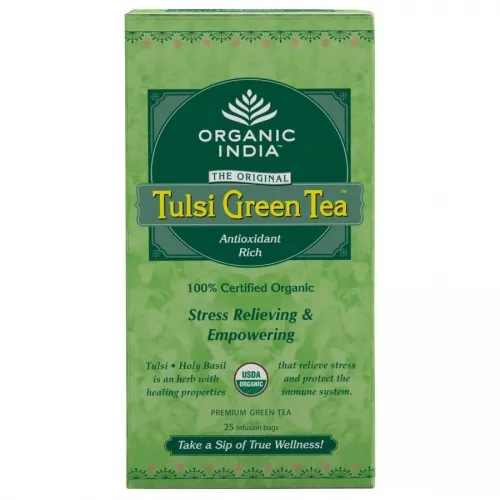 Зеленый чай с Тулси Органик Индия (Tulsi Green Tea Classic Organic India) 25 пакетиков по 1.74 г