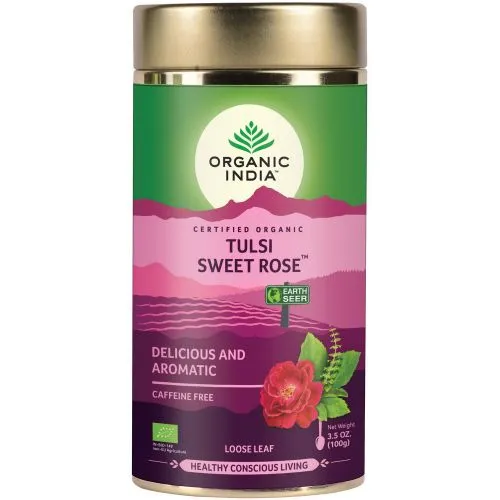 Чай Тулси с Ромашкой, сладкой Розой и Лимонником Органик Индия (Tulsi Sweet Rose Tea Organic India)