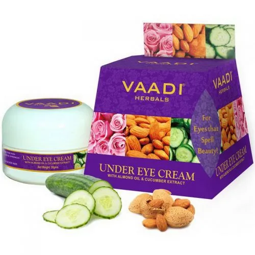 Крем под глаза с миндальным маслом и экстрактом огурца Ваади (Under Eye Cream Almond Oil & Cucumber Extract Vaadi) 30 г