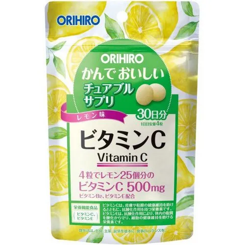 Витамин С, вкус лимона (Vitamin C Orihiro) 60 г (120 табл. / 500 мг)