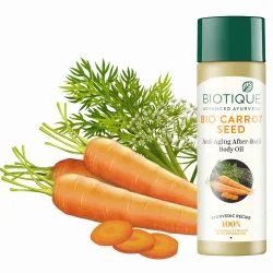 Масло для ухода за телом после купания с эффектом против старения Био Семена Моркови Биотик (Bio Carrot Seed Body Oil Biotique) 120 мл 3
