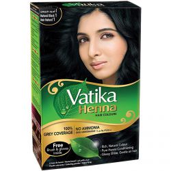 Дабур Ватика черная краска на основе хны (Natural Black Henna Vatika Dabur) 60 г (6 пакетиков)
