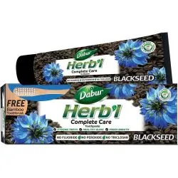 Зубная паста для полного ухода Черный тмин Дабур (Herbal Black Seed Toothpaste Dabur) 150 г + щетка