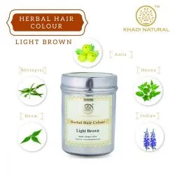 Краска для волос на основе хны светло-коричневая Кхади (Herbal Hair Colour Light Brown Khadi) 150 г 0