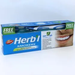 Зубная паста для курильщиков Дабур (Herbal Smokers Toothpaste Dabur) 150 г + щетка 3