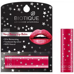 Уплотняющий и придающий полноту полупрозрачный бальзам для губ Био Ягоды Биотик SPF 20 (Bio Berry Lip Balm Biotique) 12 г