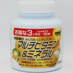 Мультивитамины и Минералы Орихиро, вкус манго (Multivitamins & Minerals Orihiro) 180 табл. (жевательные) 0