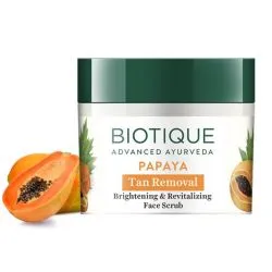Осветляющий и восстанавливающий скраб для лица Папайя Биотик (Papaya Tan Removal Brightening & Revitalizing Face Scrub Biotique) 75 г 0