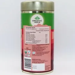 Зеленый чай, Тулси, Гибискус, Гранат с ароматом Малины (Tulsi Pomegranate Green Tea Organic India) 100 г 2